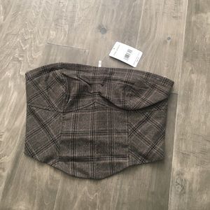 Free People Plaid Bustier Crop Top